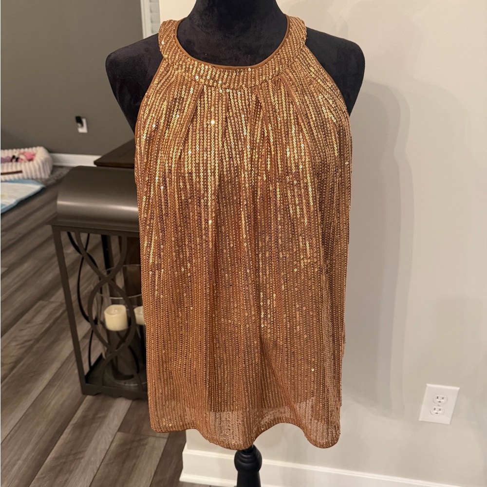 Grace Karin Gold Sequin Halter Blouse

#7